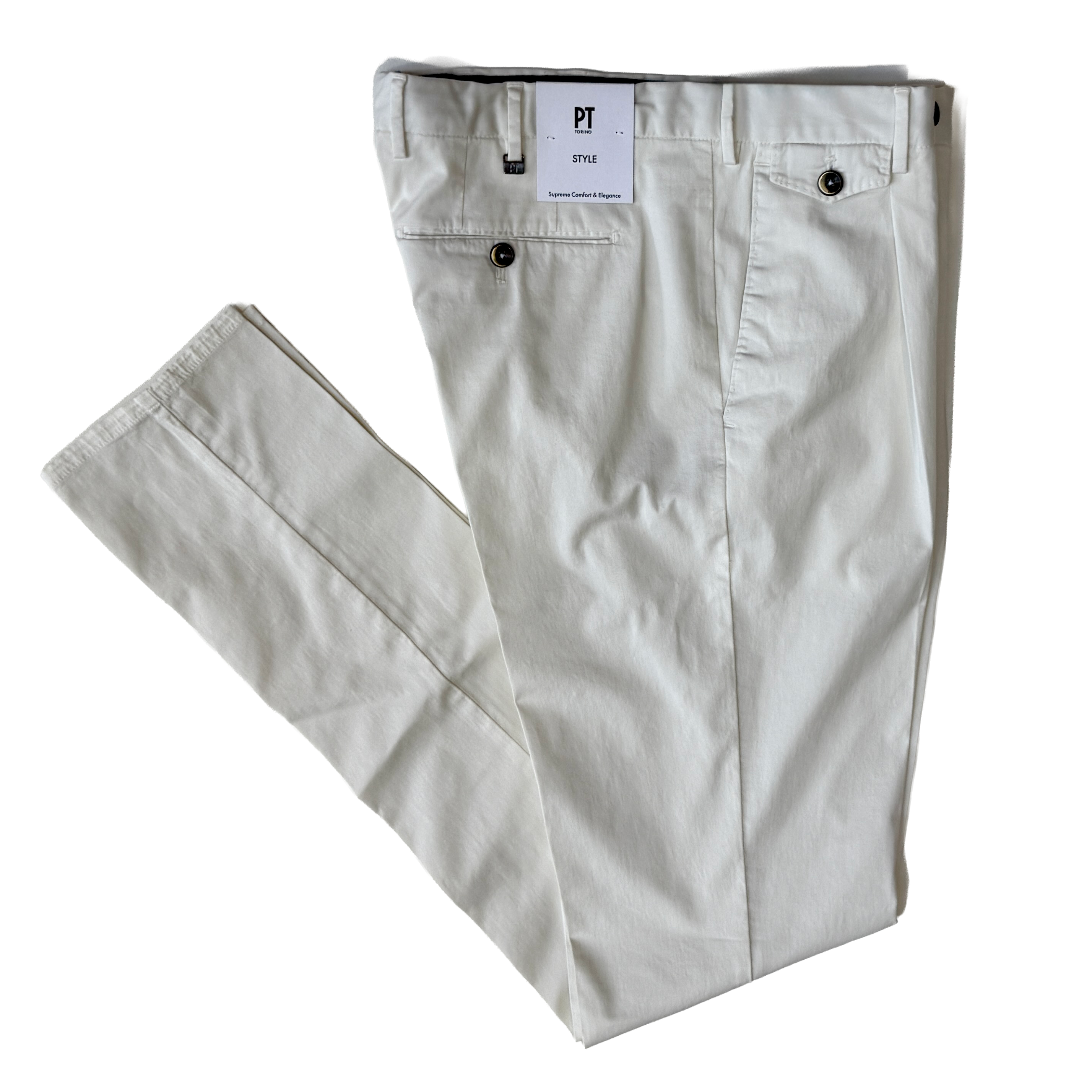 PT TORINO / COTTON TROUSERS / Y015 WHITE