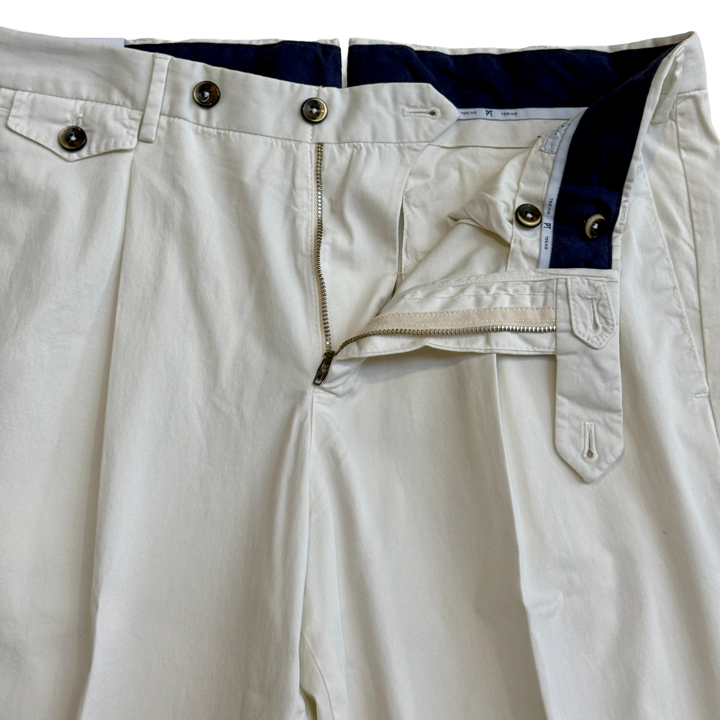 PT TORINO / COTTON TROUSERS / Y015 WHITE