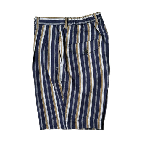 COLONY CLOTHING x TATSUYA NAKAMURA / ONE PLEATED EASY SHORTS MULTI STRIPE / CC2401-PT05-06