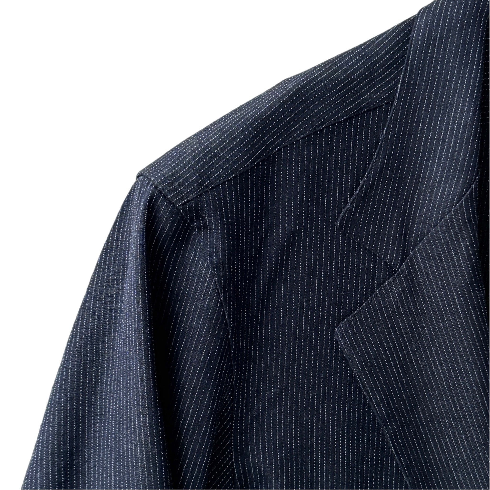 COLONY CLOTHING / NAVY STRIPE LOUNGE JACKET / CC2401-JK01S-02