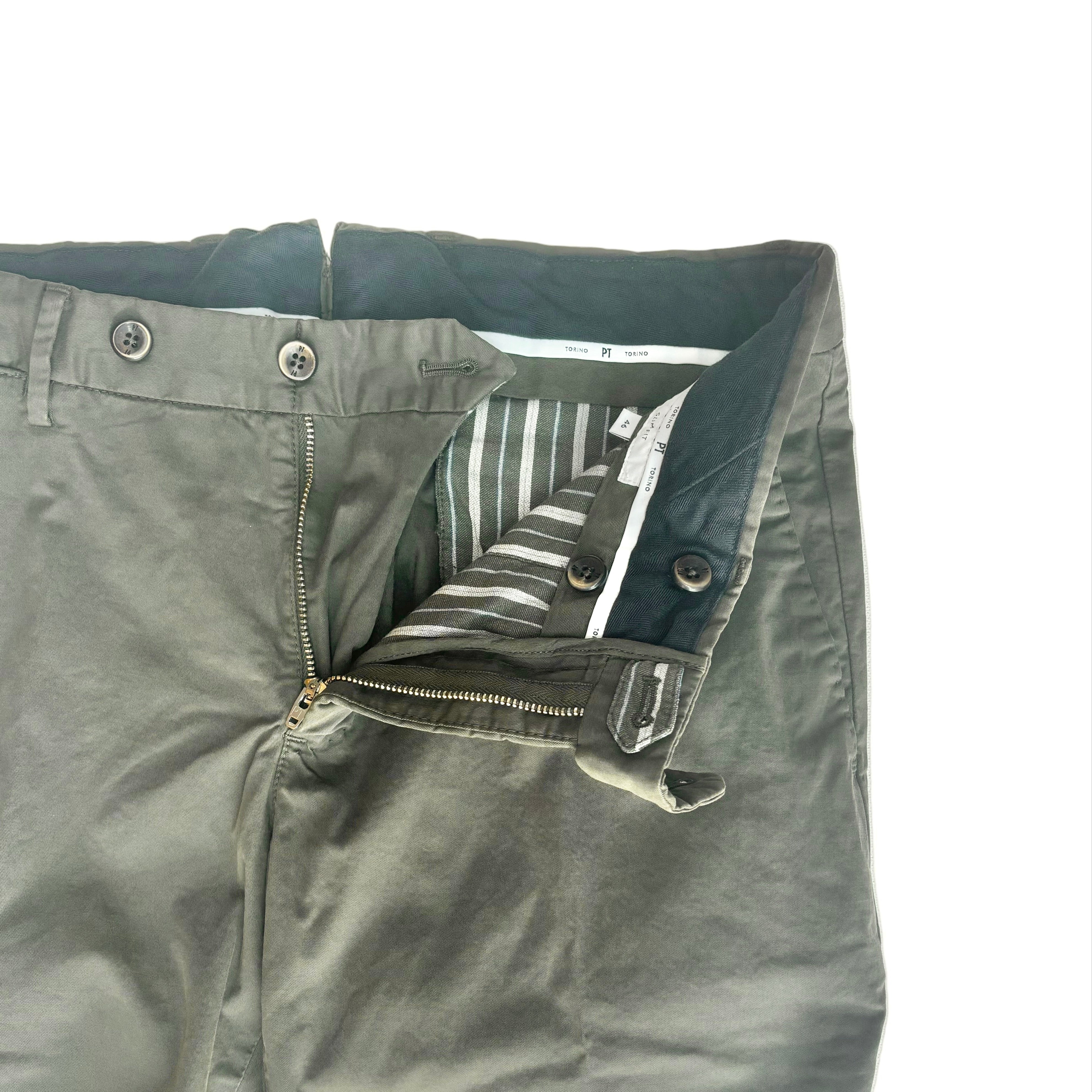PT TORINO / COTTON TROUSERS / Y472 OLIVE
