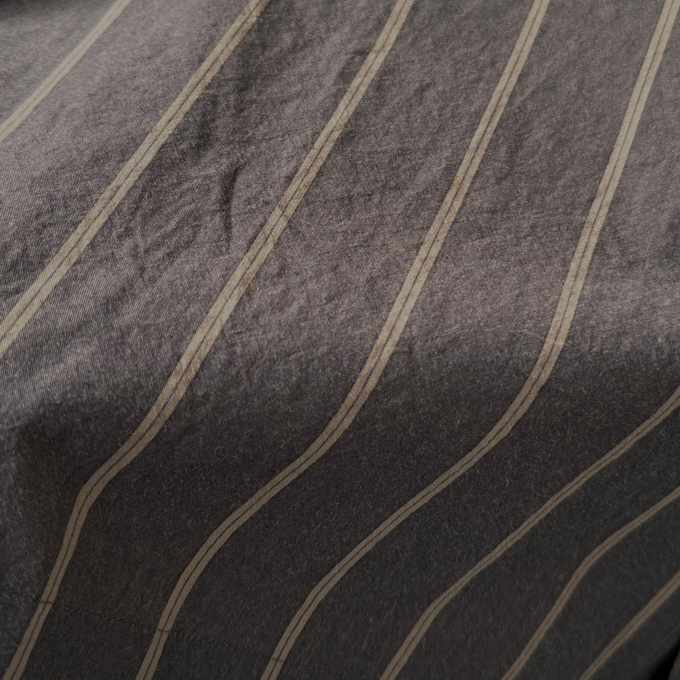 COLONY CLOTHING /  STRIPE STAND COLLAR SHIRT BROWN  / CC2401-SH06-02