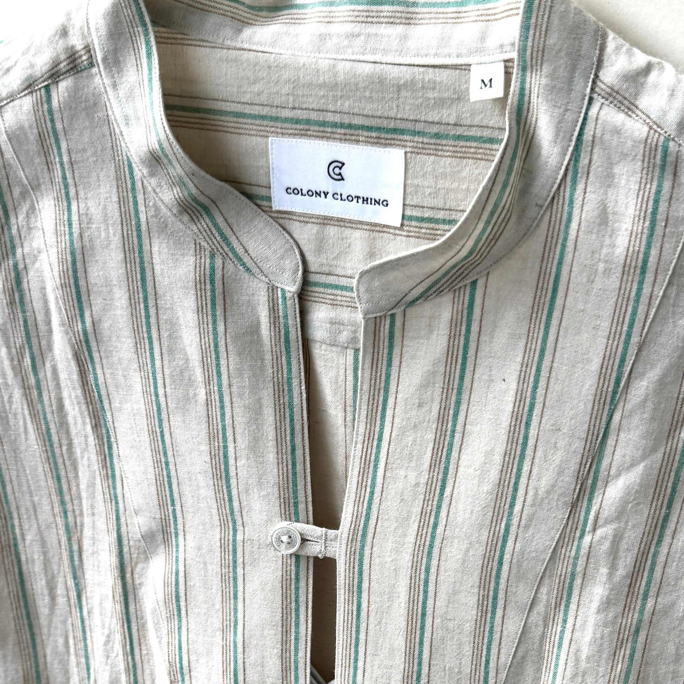 COLONY CLOTHING /  STRIPE STAND COLLAR SHIRT  / CC2401-SH06-01