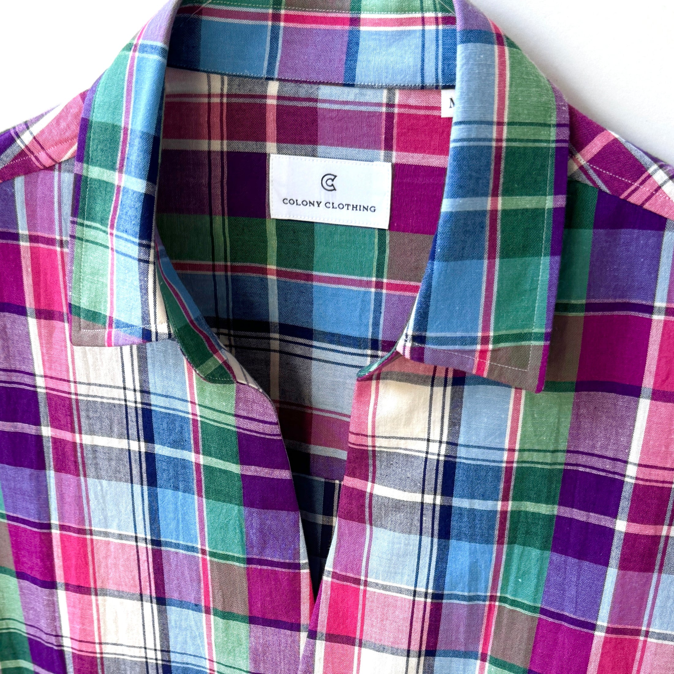 COLONY CLOTHING / POOLSIDE SHIRT PINK CHECK / CC2401-SH02-02