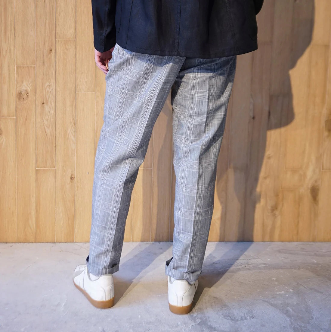 COLONY CLOTHING / ONE-PLEAT GLEN CHECK VBC TROUSERS  / CC21-PT01-4