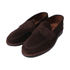 ALDEN 6224L UNLINED PENNY LOAFER IN DARK BROWN SUEDE