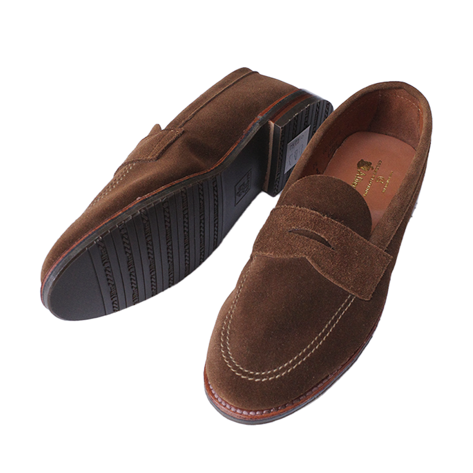 ALDEN 6221L UNLINED PENNY LOAFER IN SNUFF SUEDE