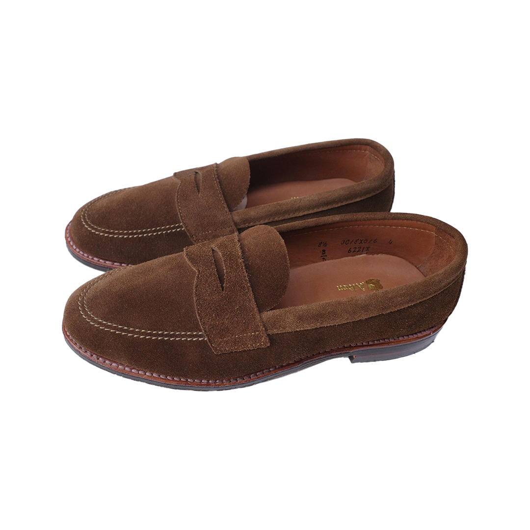 ALDEN 6221L UNLINED PENNY LOAFER IN SNUFF SUEDE