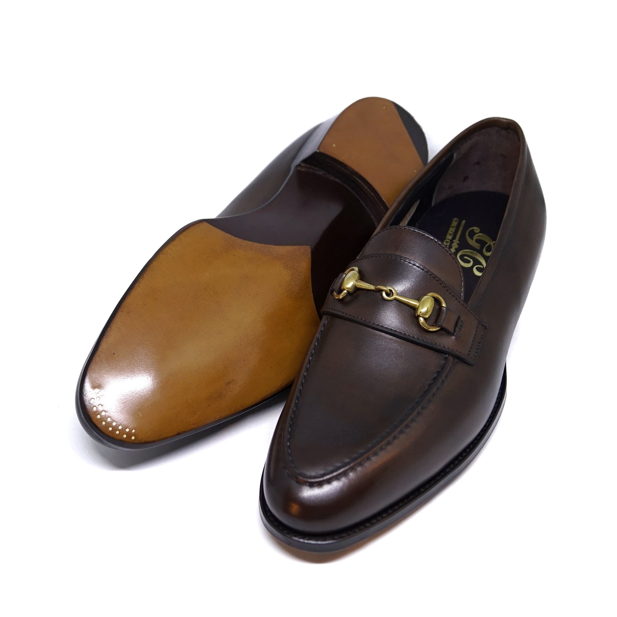GEORGE CLEVERLEY / THE COLONY ANTIQUE DARK BROWN LOAFERS