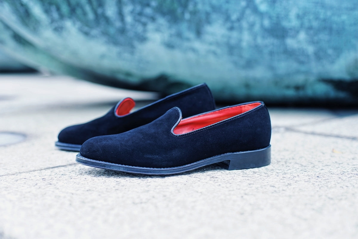 ALDEN D8110 BLACK SUEDE MOCCASINS