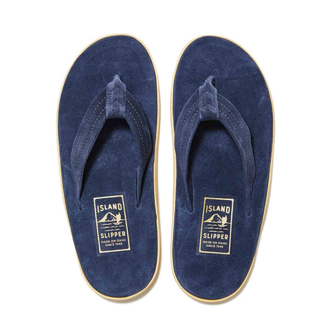 ISLAND SLIPPER CLASSIC SUEDE NAVY THONG SANDALS (PT203)