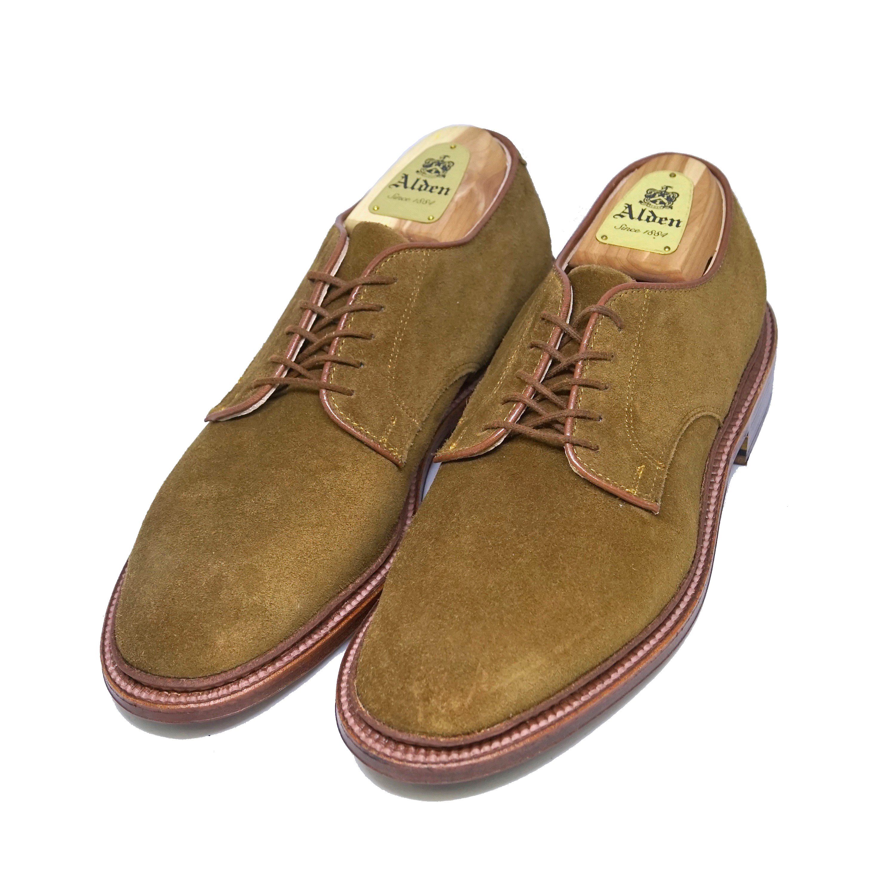 ALDEN 29336F PLAIN TOE BLUCHER SNUFF SUEDE