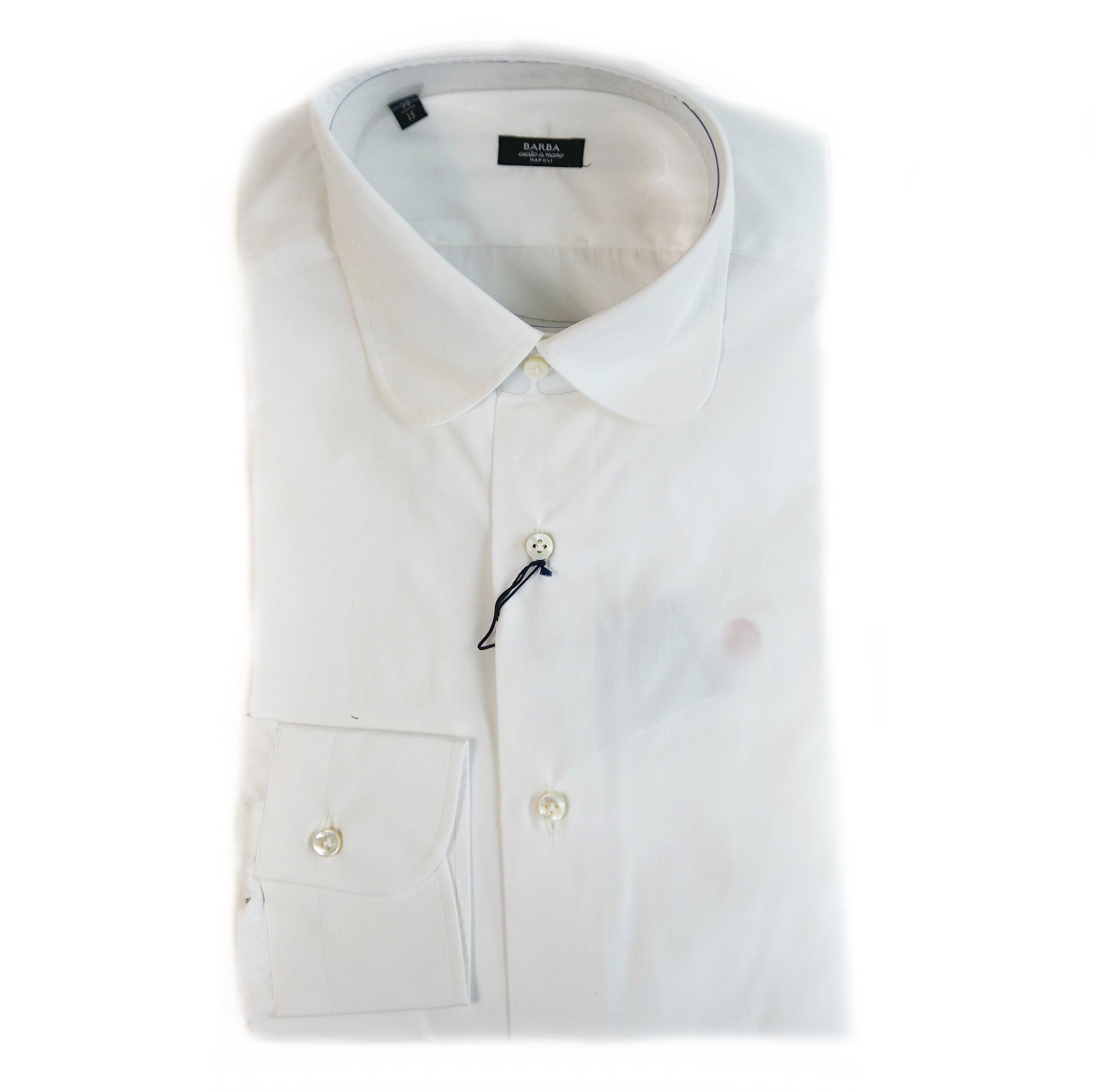 BARBA / WHITE ROUND COLLAR DRESS SHIRT