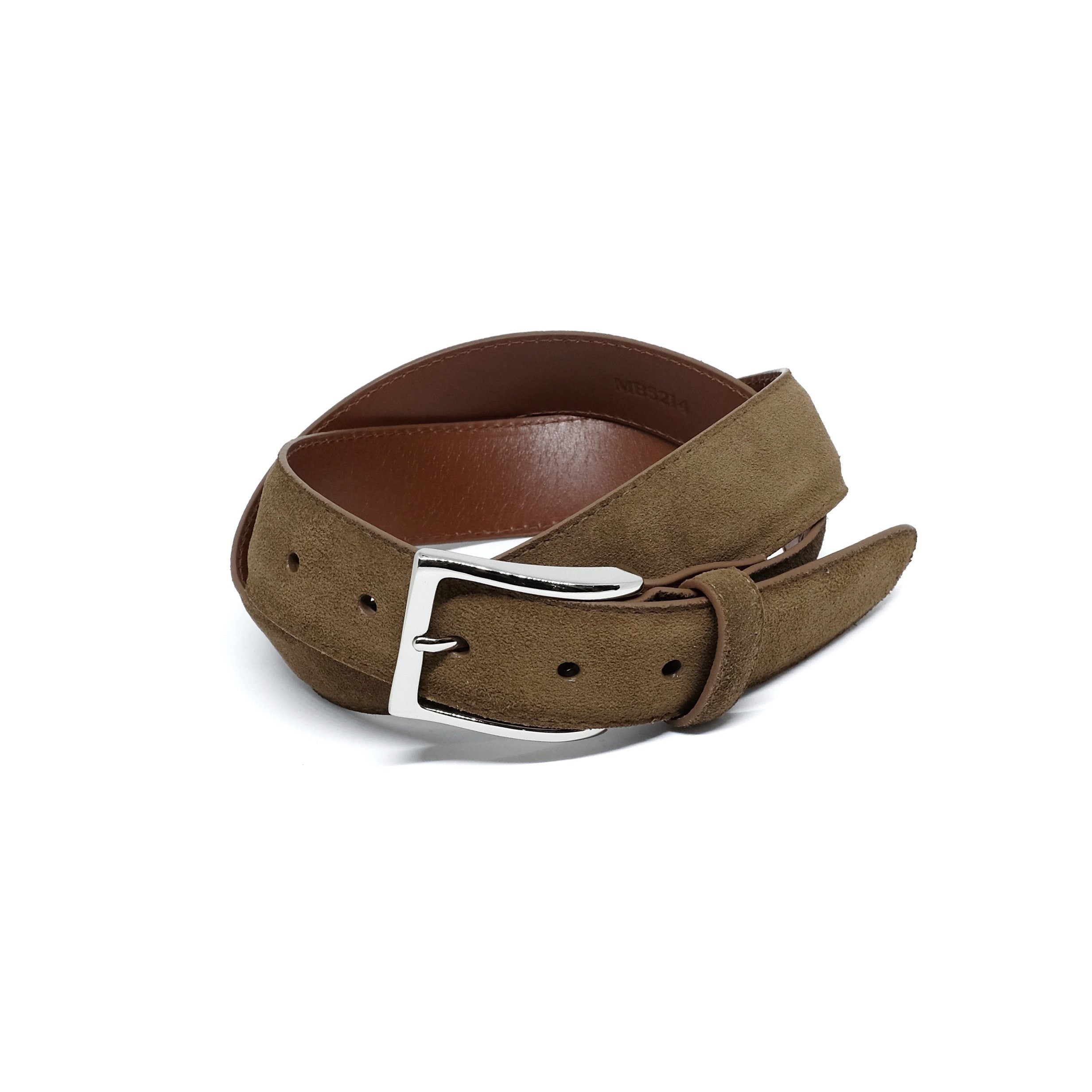 ALDEN MB5214 35MM SNUFF SUEDE BELT & BUCKLE