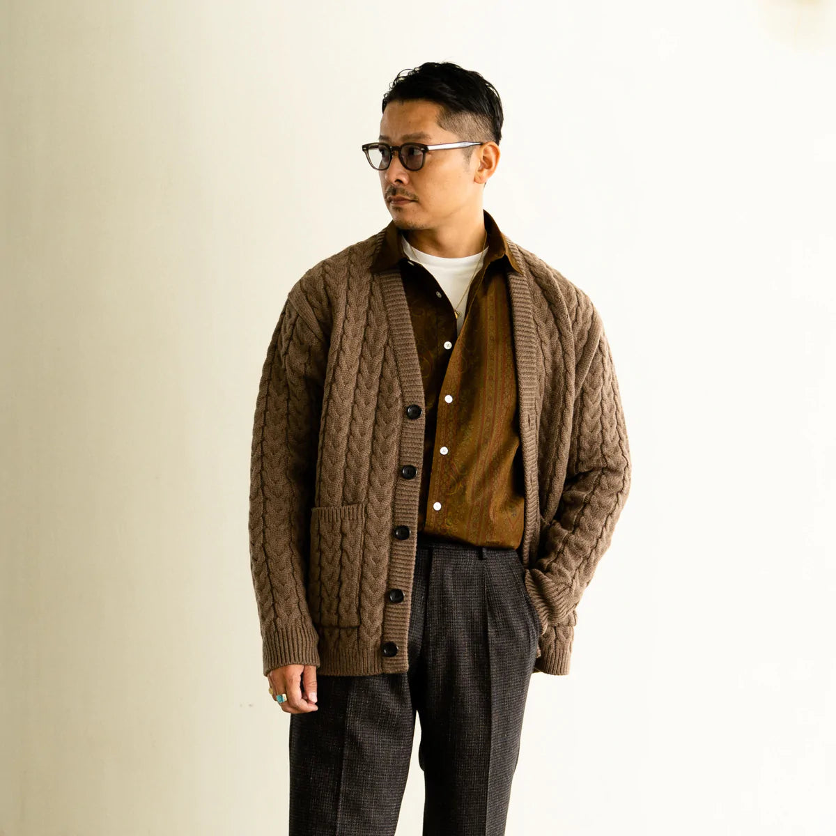 COLONY CLOTHING / CABLE KNIT CARDIGAN / CC2202-KN01