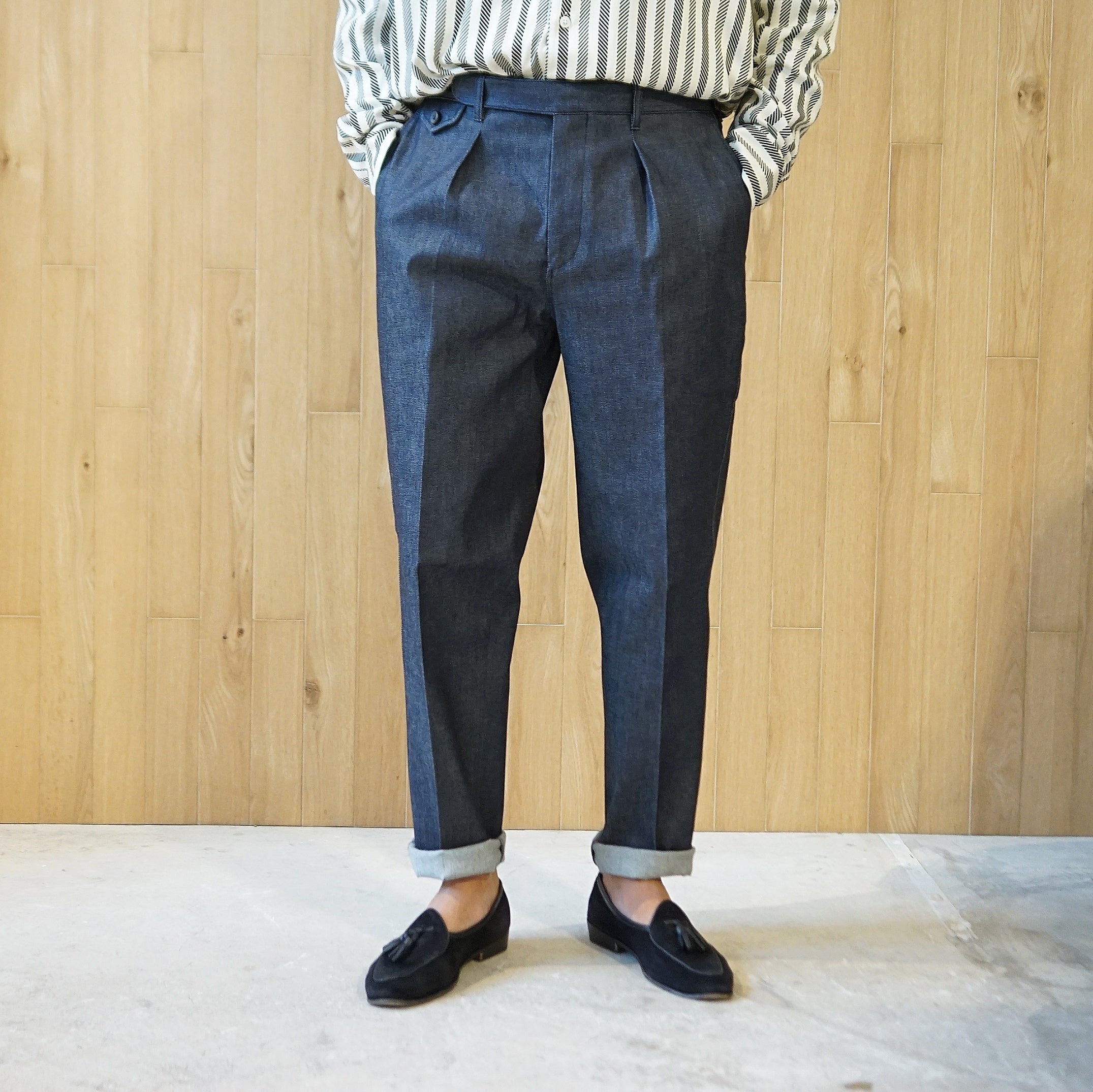 COLONY CLOTHING / DENIM ONE PLEATED PERENNIAL TROUSERS / CC20FW-PT05