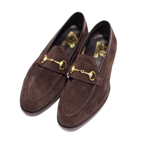 GEORGE CLEVERLEY / THE COLONY DARK BROWN BUCKSKIN LOAFERS