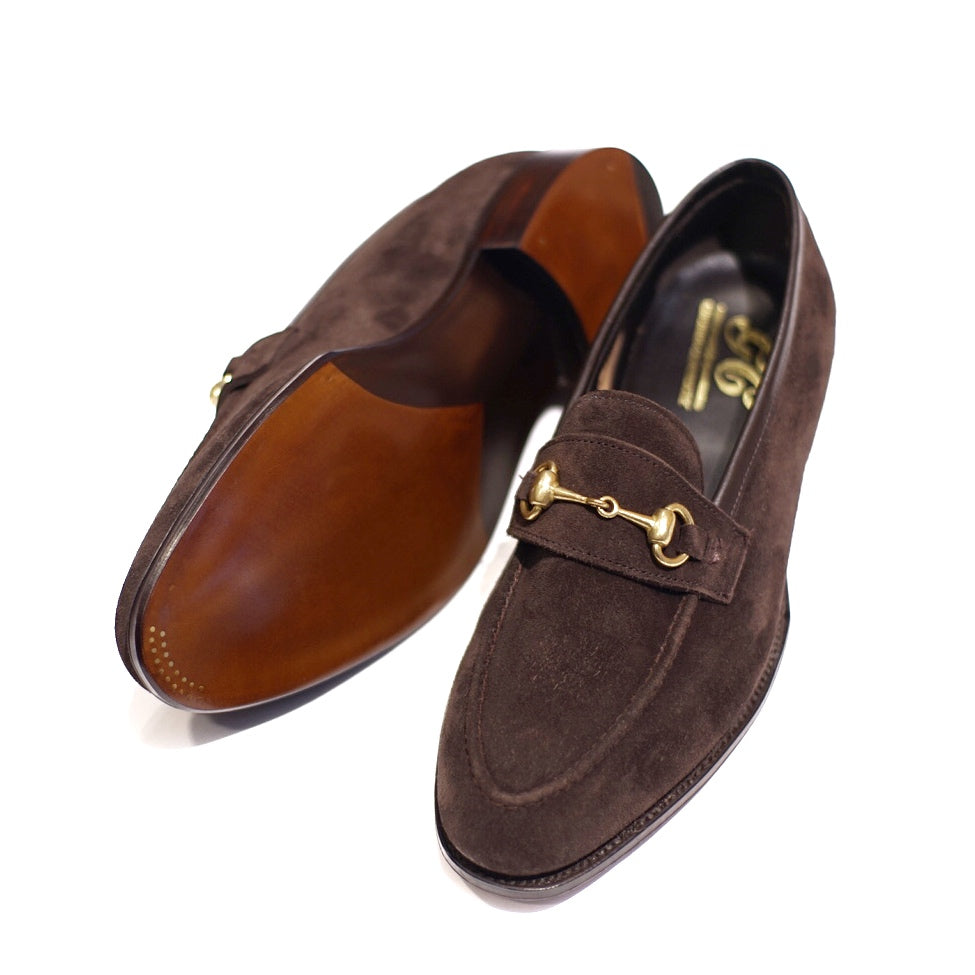 GEORGE CLEVERLEY / THE COLONY DARK BROWN BUCKSKIN LOAFERS