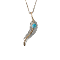 HARVEY MACE / SILVER FEATHER PENDANT WITH TURQUOISE