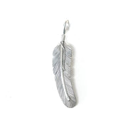 HARVEY MACE SILVER FEATHER PENDANT FACING LEFT
