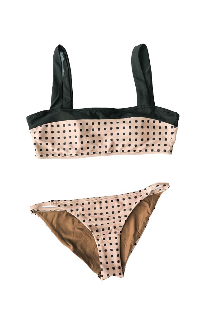 DAZE DAYZ / BEIGE & BLACK DOTS BIKINI