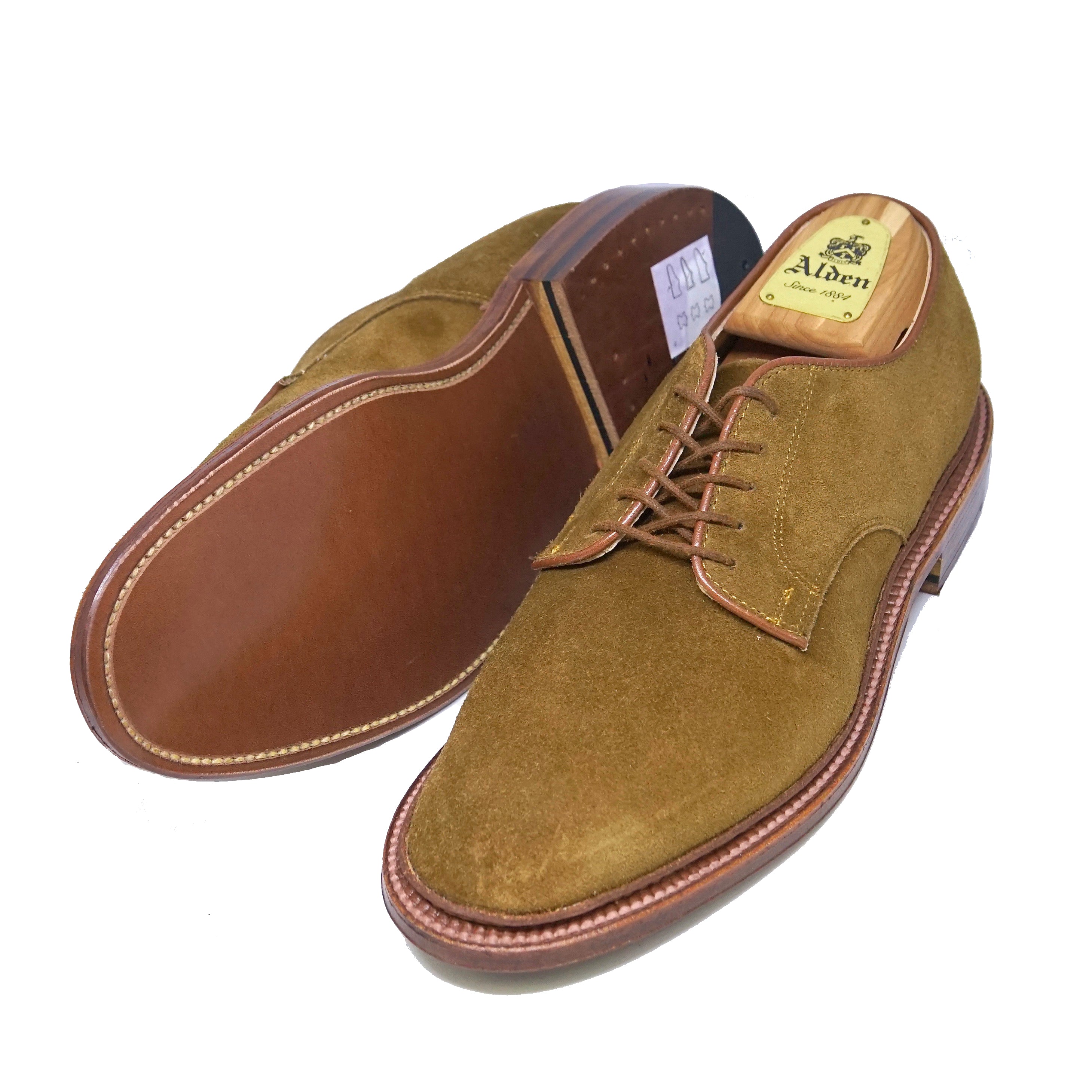 ALDEN 29336F PLAIN TOE BLUCHER SNUFF SUEDE