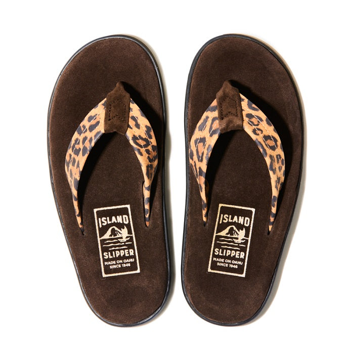 Island Slipper Classic Espresso Leopard Suede Thong (PB203VS)