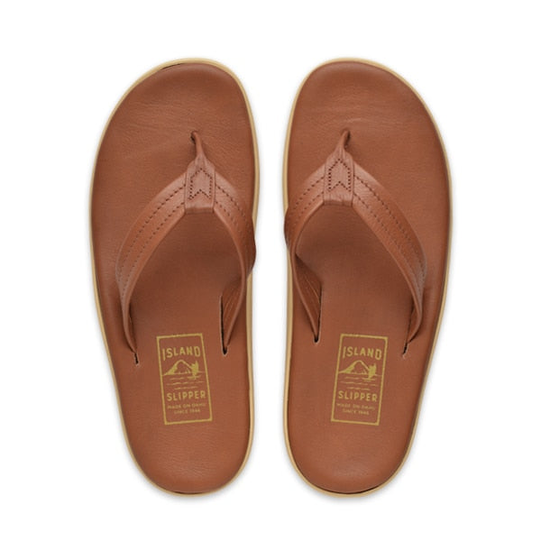 ISLAND SLIPPER CLASSIC LEATHER THONG (PT202 WHISKEY)