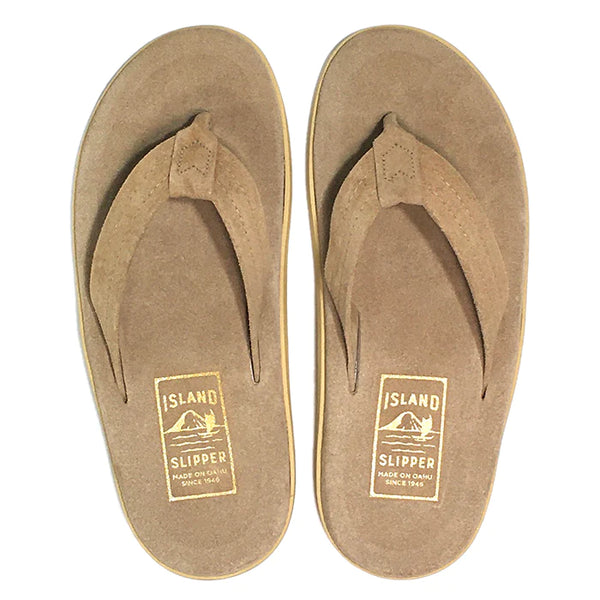 ISLAND SLIPPER TAUPE SUEDE THONG (PT203 TAUPE