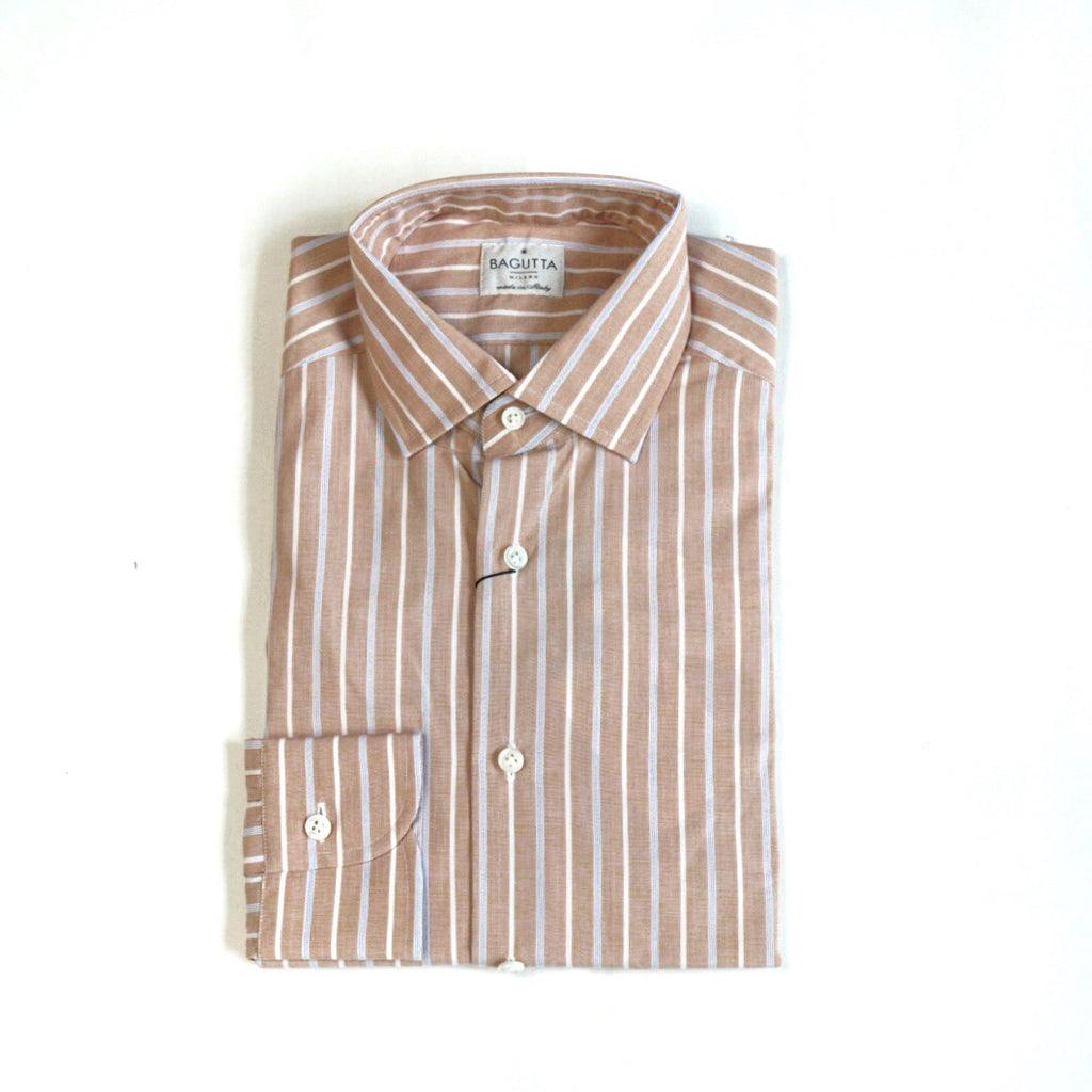 Bagutta Gray Cotton Dress Shirt
