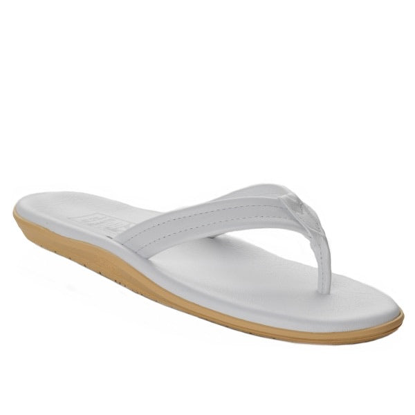 ISLAND SLIPPER CLASSIC WHITE LEATHER THONG SANDALS (PT202)