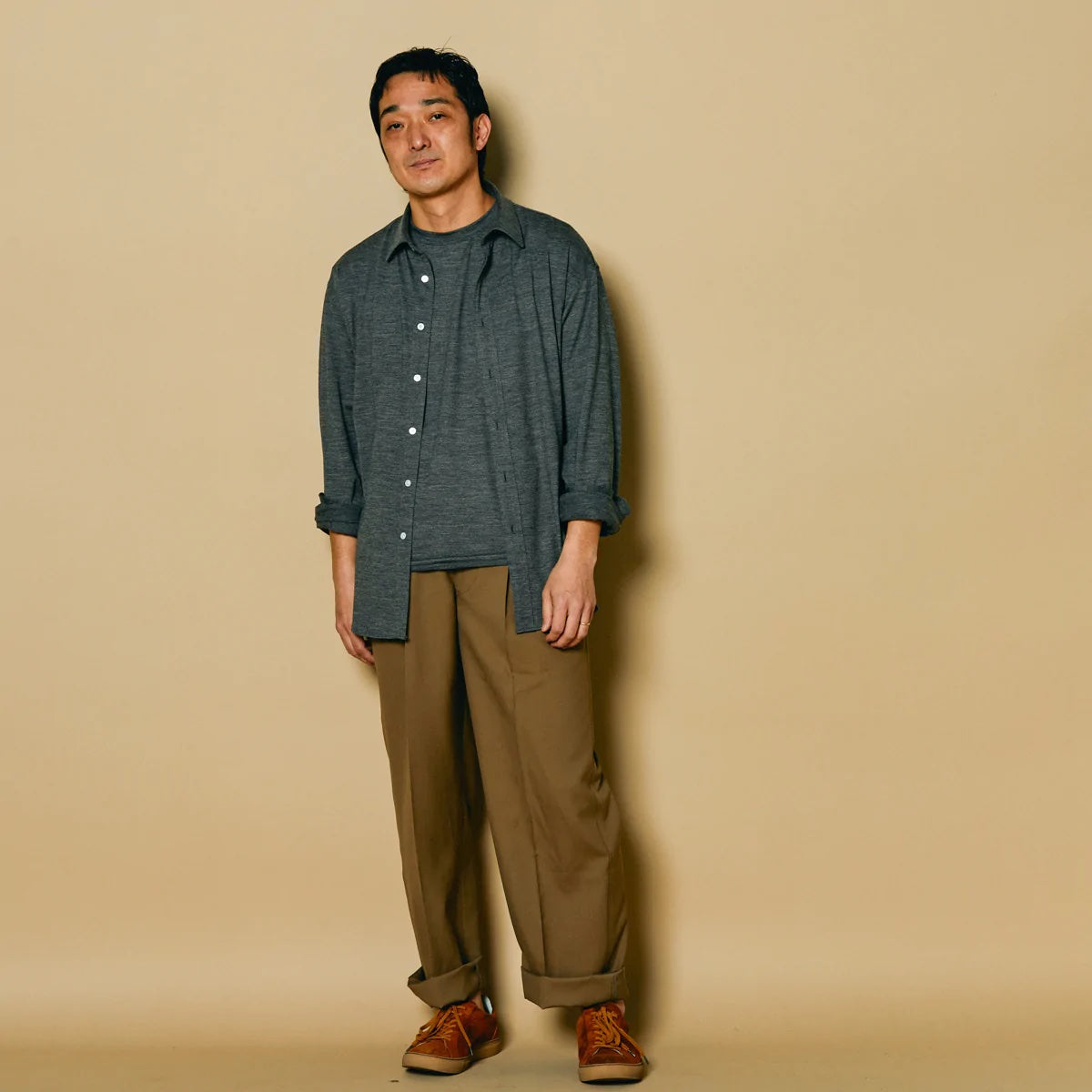 COLONY CLOTHING / WOOL JERSEY LOUNGE SHIRT / CC2202-SH02-2